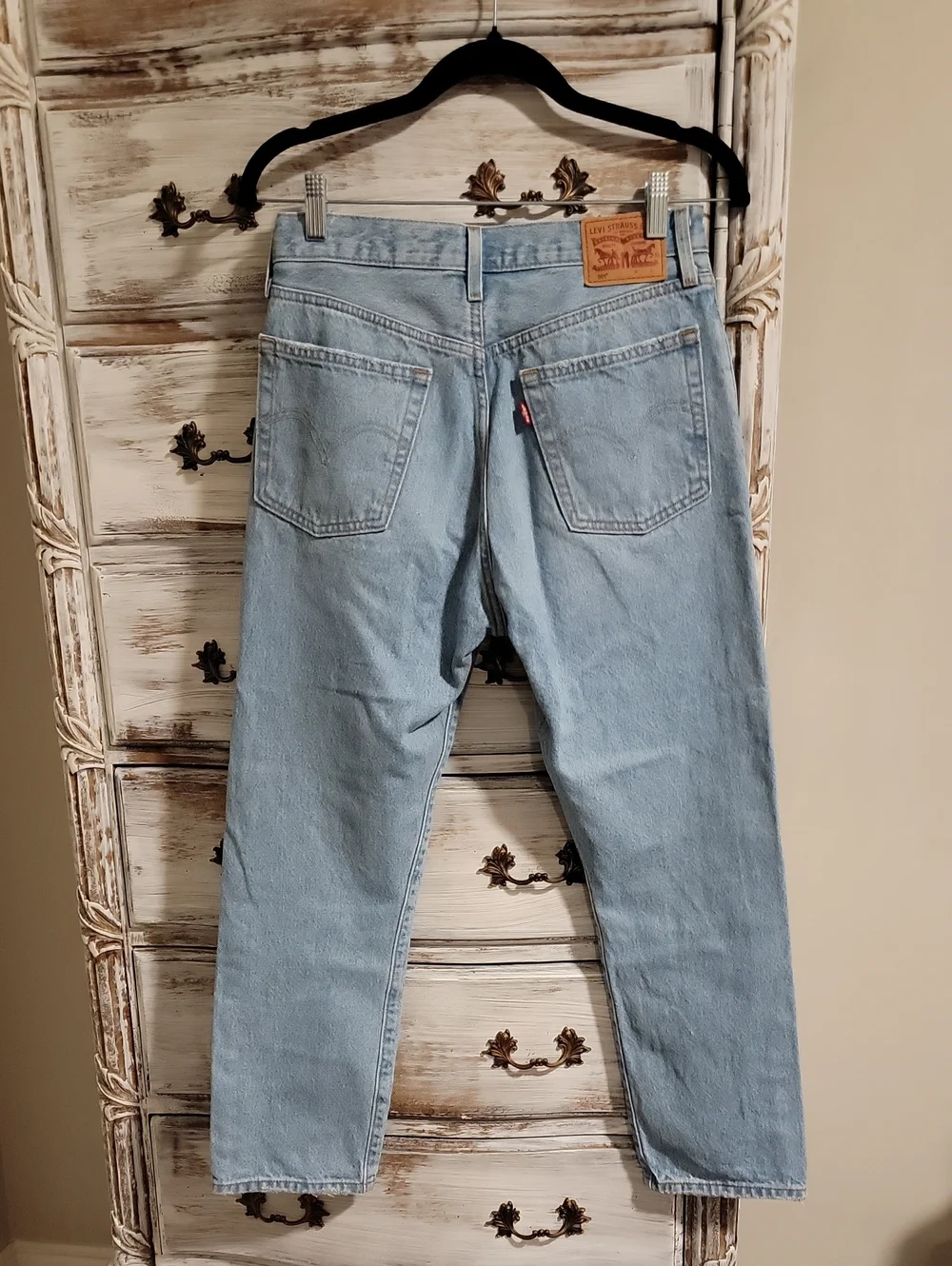 Levi's Pale Blue High-Rise Straight Jeans